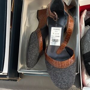 Nine West Brown and Gray Heels